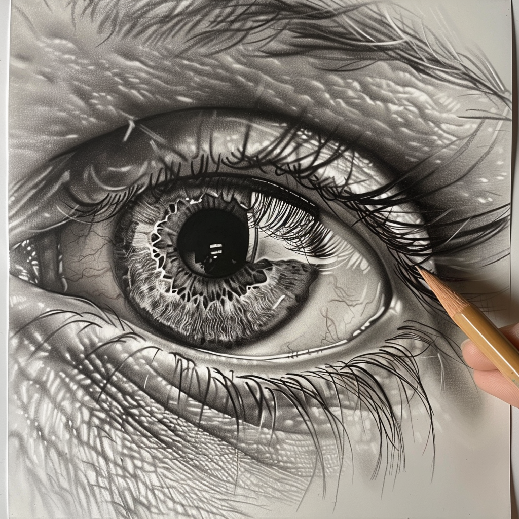 27 Cool Drawing Ideas of Eyes: From Realistic to Anime 3 Hyper Realistic eye drawing using pencils