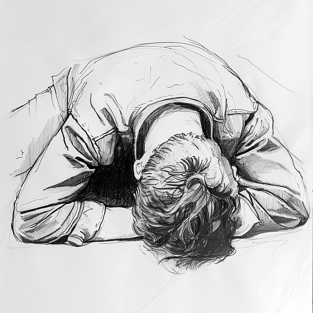 Mastering Sad Poses: A Drawing Reference Guide for Artists 1 sad poses drawing reference head down 1