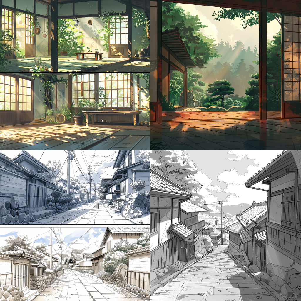 Ultimate Anime Drawing Ideas: Characters, Emotions & Dynamic Poses 24 Designing Peaceful Anime Settings in storyboard format