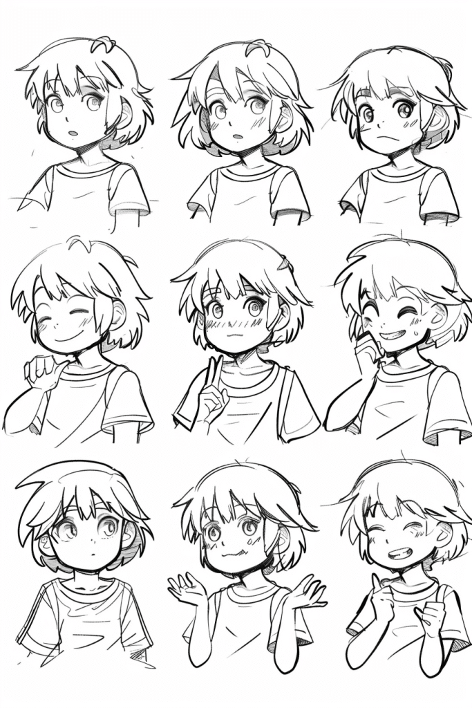 Master Anime Art Base: A Guide to Drawing & Digital Enhancement 11 anime hair contact reference sheet