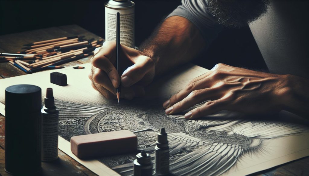 How To Outline a Drawing: Techniques For Perfect Outlining 10 artist adding finishing touches to a drawing outline