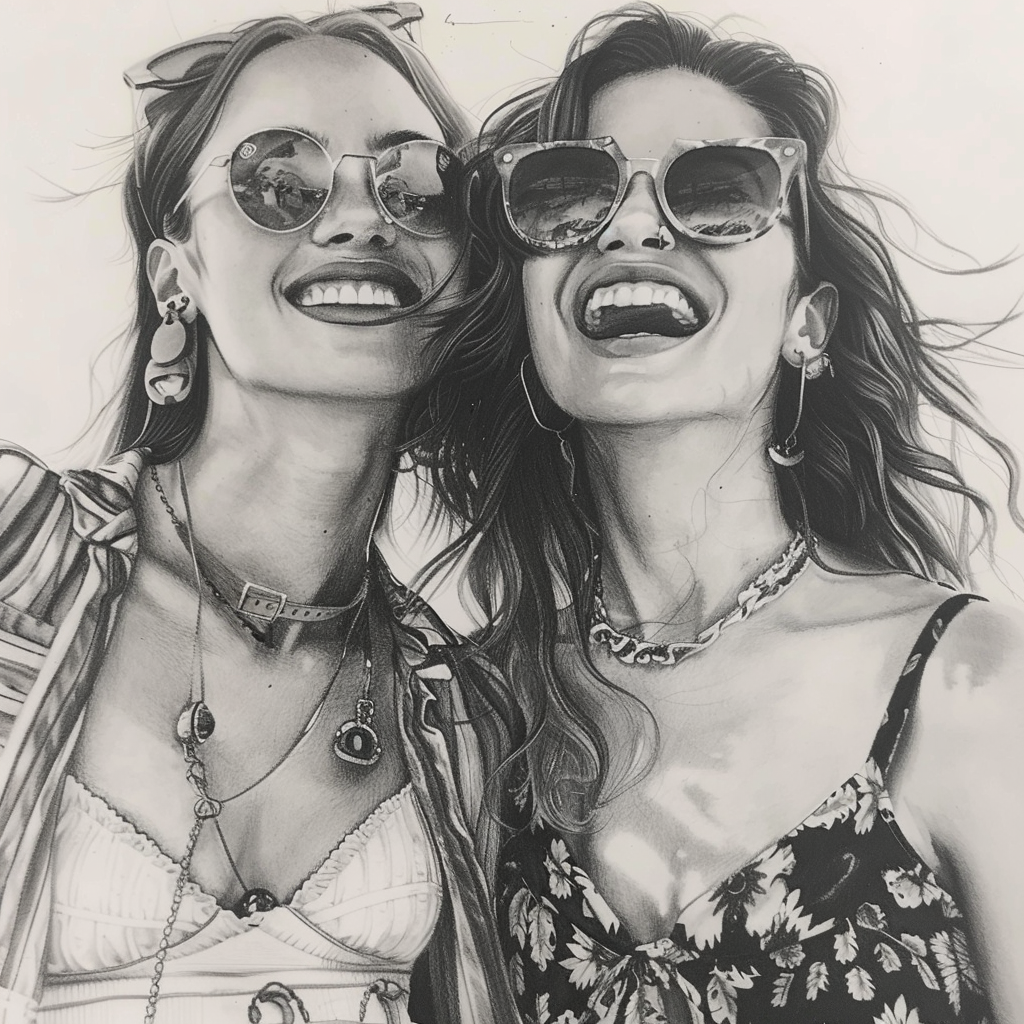 30+ Best Friend Drawing Ideas For Girls (Women, Teens and Preteens) 2 best friend drawing ideas fashionistas laughing
