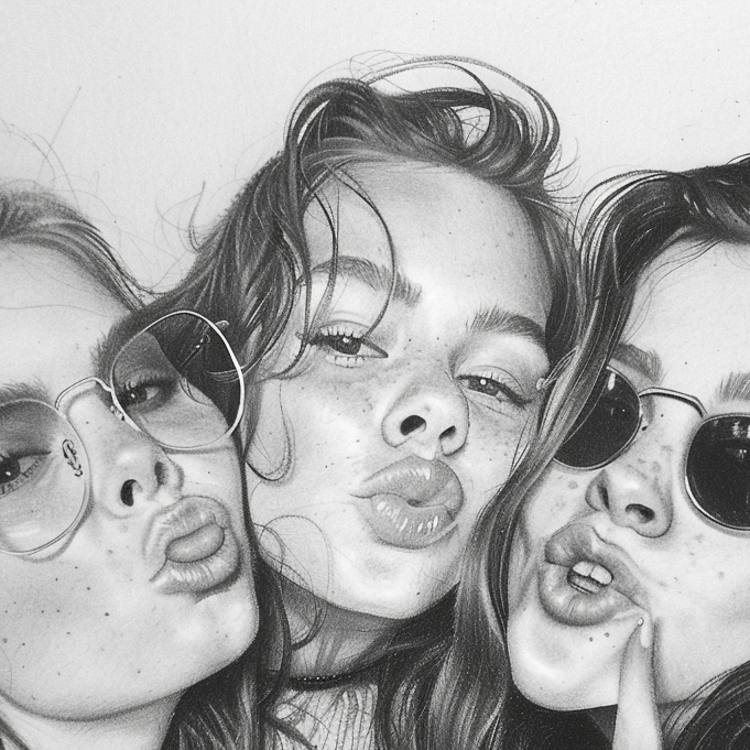 30+ Best Friend Drawing Ideas For Girls (Women, Teens and Preteens) 20 bff squad goals 3 female friends teenagers