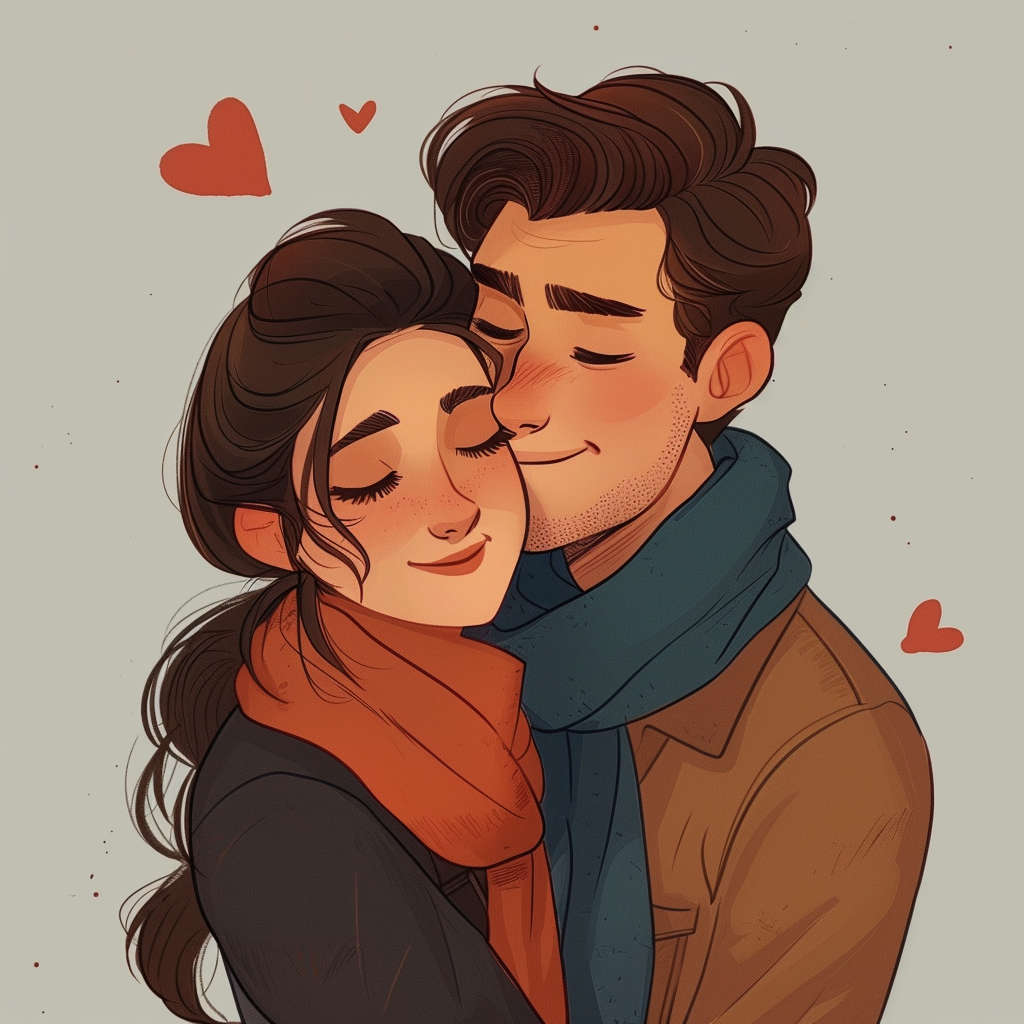 cartoon drawing couple