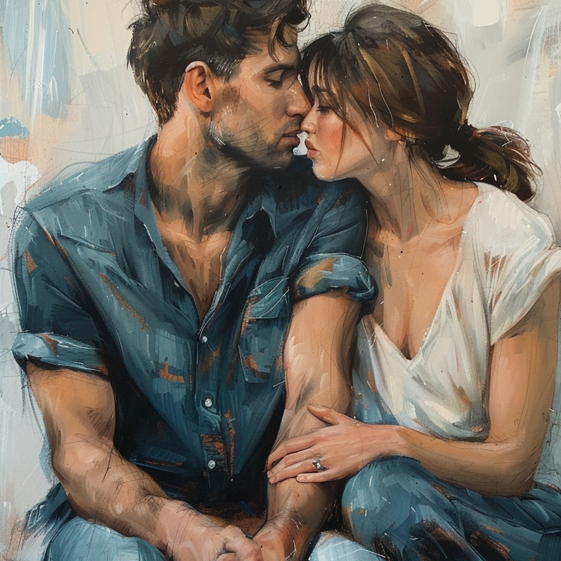 couple conversation pose