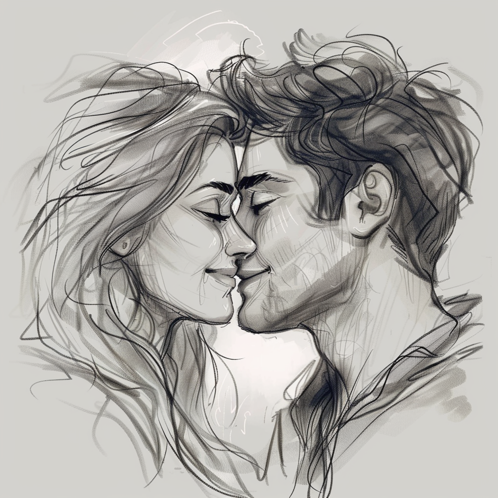 couple drawing ideas whispered secret