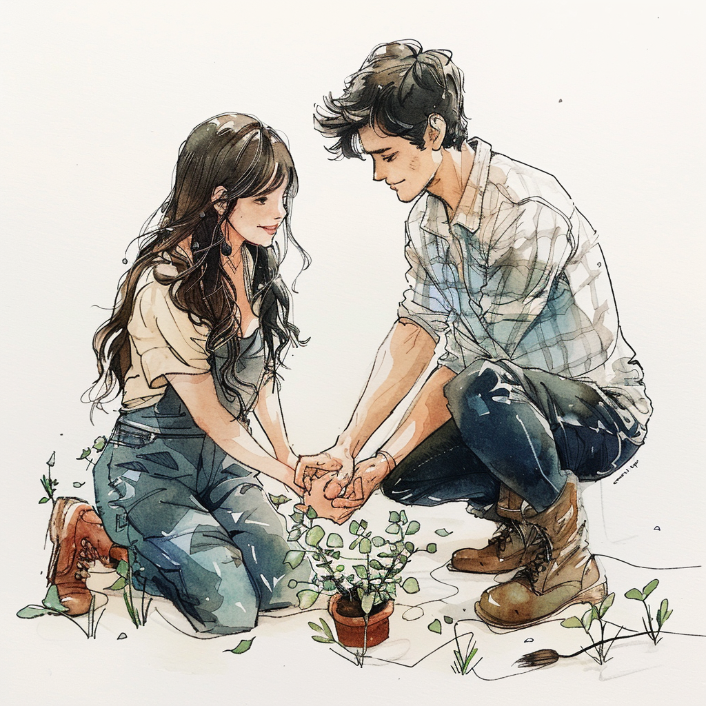 couple gardening together