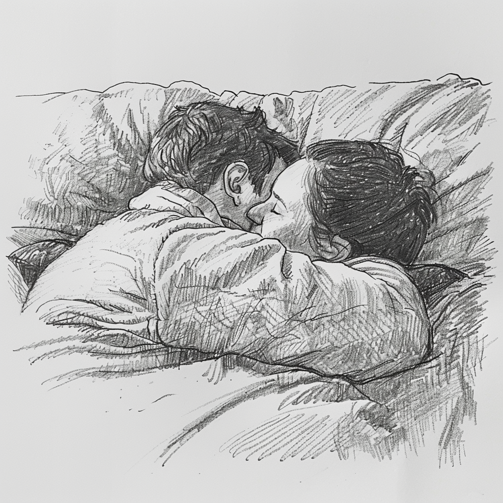 couple in bed embracing