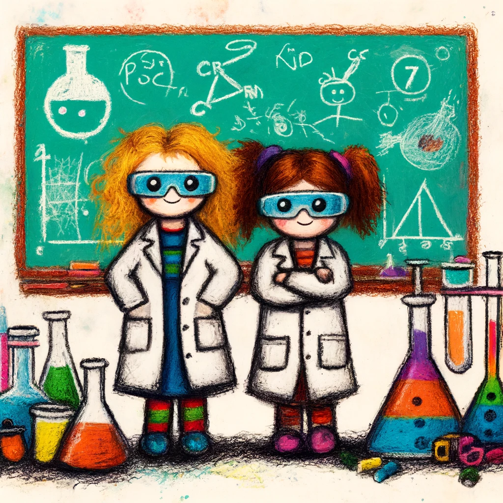 30+ Best Friend Drawing Ideas For Girls (Women, Teens and Preteens) 39 drawing of best friends pretending to be scientists