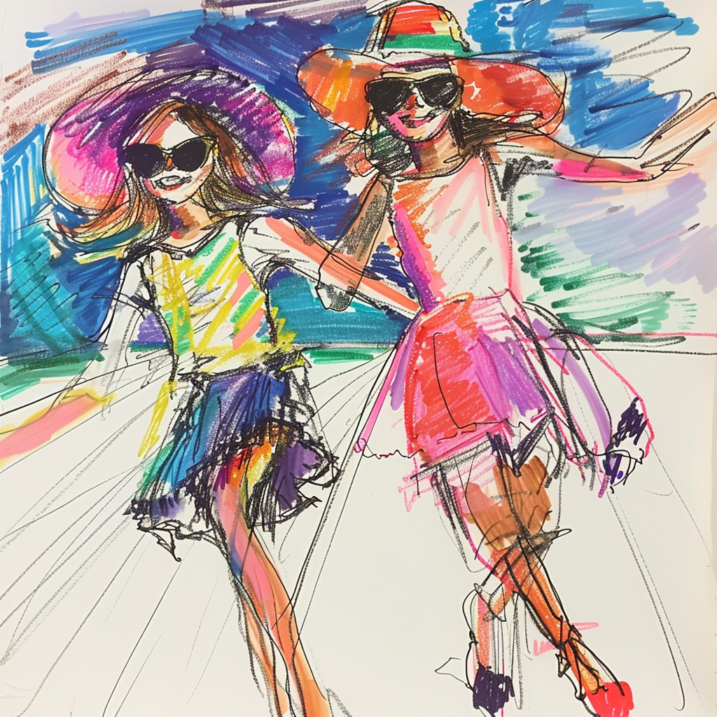 30+ Best Friend Drawing Ideas For Girls (Women, Teens and Preteens) 26 girls being fashion models