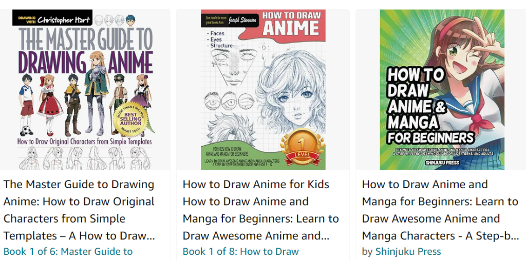 Ultimate Anime Drawing Ideas: Characters, Emotions & Dynamic Poses 30 link to anime drawing books.