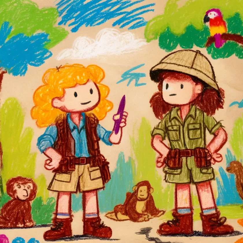 30+ Best Friend Drawing Ideas For Girls (Women, Teens and Preteens) 35 preteen girls playing adventure time in a jungle edited