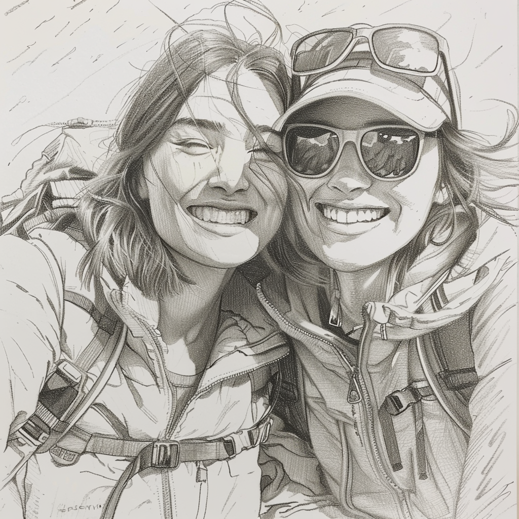 30+ Best Friend Drawing Ideas For Girls (Women, Teens and Preteens) 44 realistic portrait of two girls