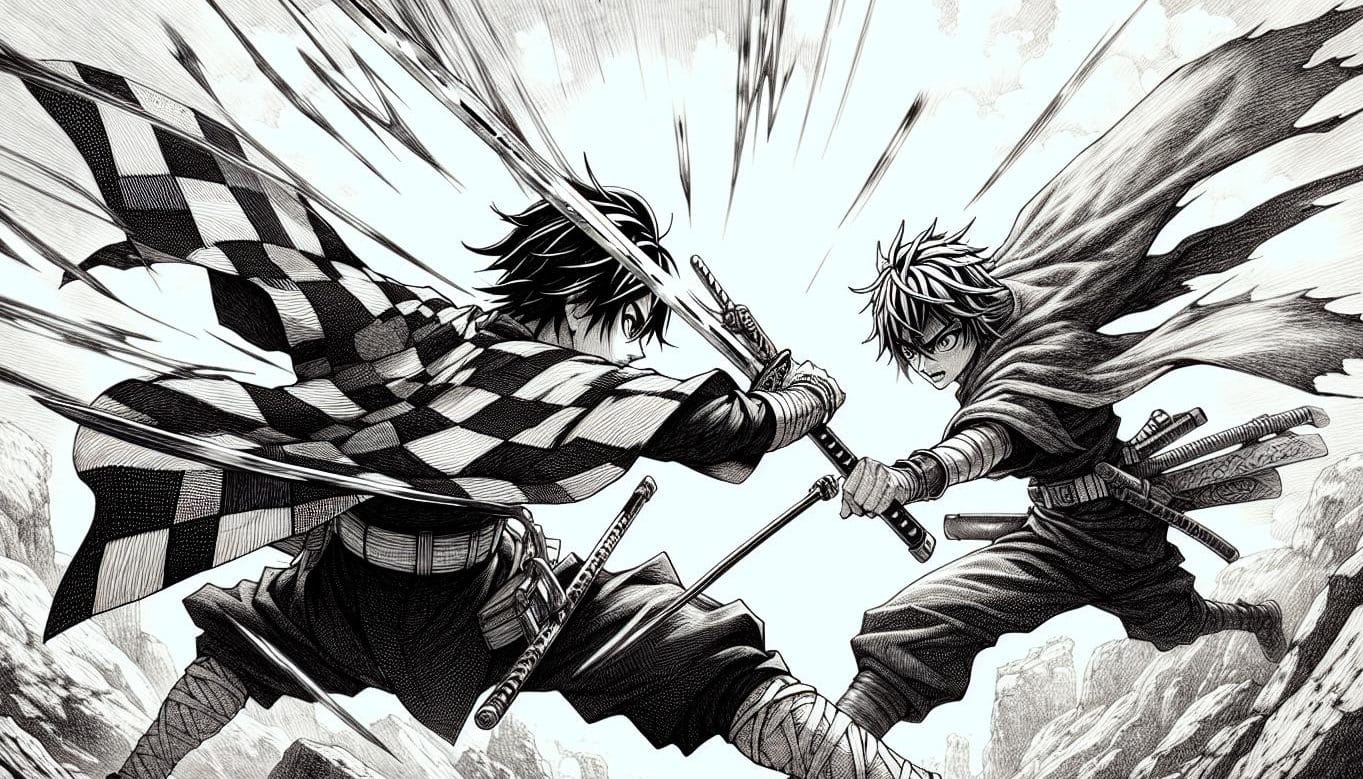 Ultimate Anime Drawing Ideas: Characters, Emotions & Dynamic Poses 22 tanjiro fighting anime ideas