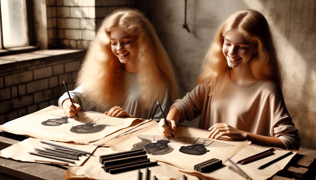 30+ Best Friend Drawing Ideas For Girls (Women, Teens and Preteens) 45 twin sisters drawing silhouettes of each other