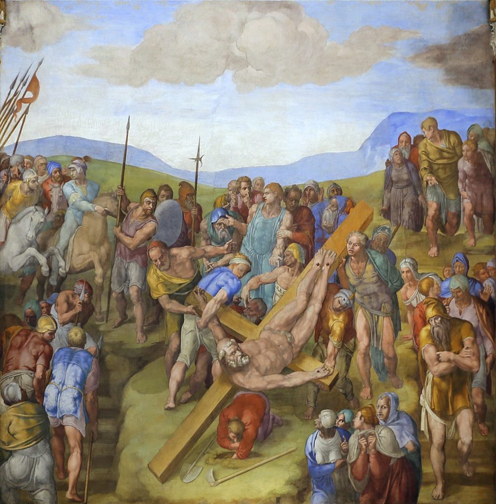 Creative Suffering Artwork Ideas to Express Deep Emotions 12 Michelangelo's "The Crucifixion of St. Peter." - Photo By Sailko - Own work, CC BY 3.0, https://commons.wikimedia.org/w/index.php?curid=130287066