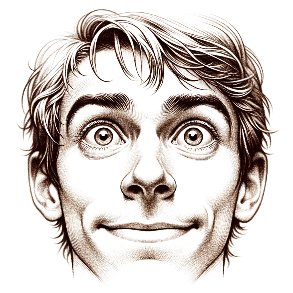 Ideas for Drawing Face Expressions: How To Draw Expressive Faces 23 a drawing of a face with the expression of anticipation