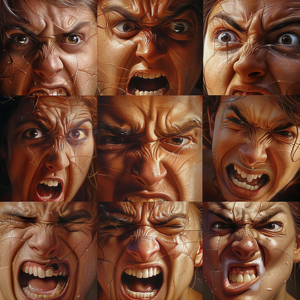 Ideas for Drawing Face Expressions: How To Draw Expressive Faces 11 drawing face expressions - this is an angry facial expression reference image contact sheet