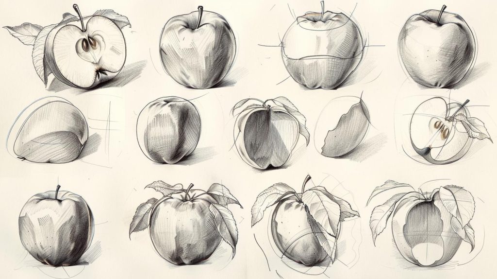 Here Are 14 Cool Object Drawing Ideas To Inspire You 16 apple as an object drawing idea starting with a circle