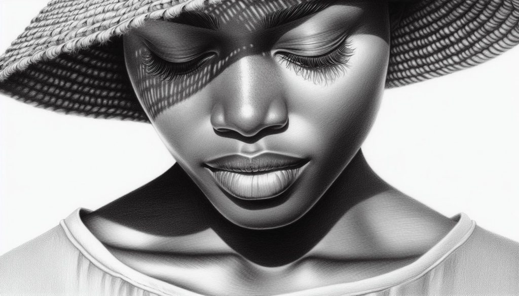 Ultimate Guide to Person Looking Down Reference Poses for Artists 9 black woman looking down reference image