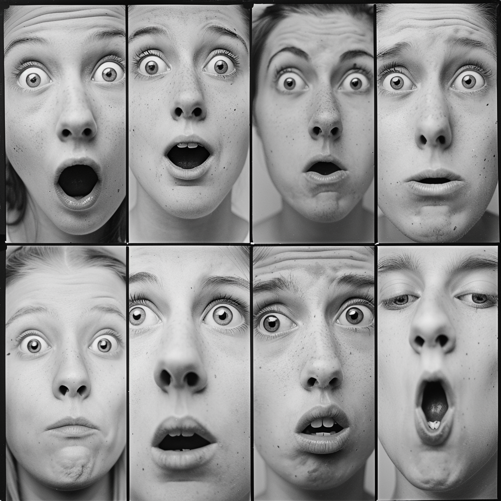 Ideas for Drawing Face Expressions: How To Draw Expressive Faces 30 contact reference images for curious facial expressions