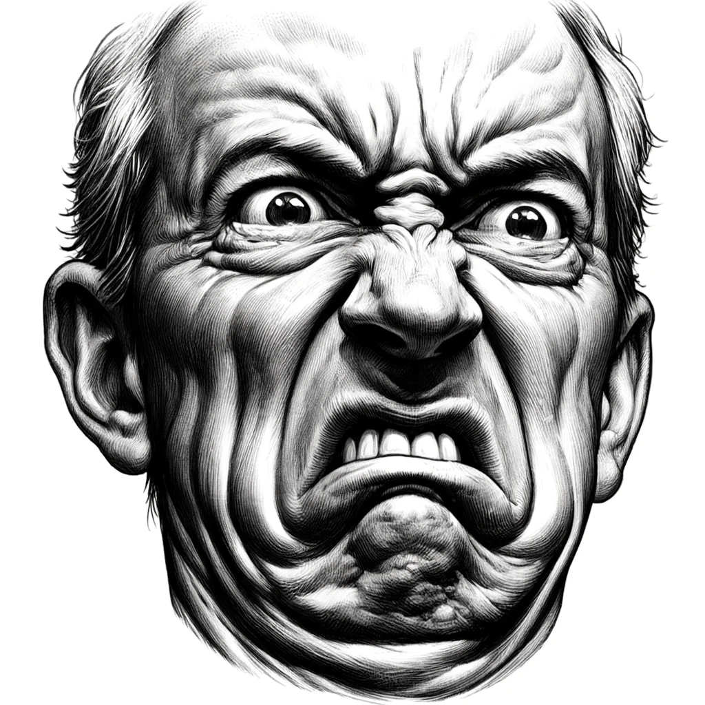 Ideas for Drawing Face Expressions: How To Draw Expressive Faces 12 a disgusted facial expression drawing