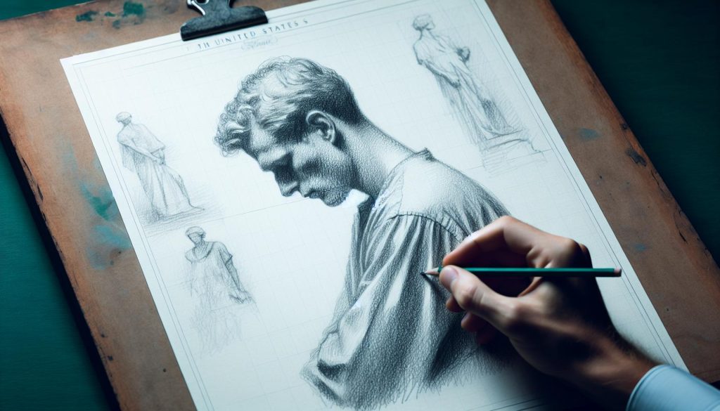 Ultimate Guide to Person Looking Down Reference Poses for Artists 7 drawing a person looking down reference image