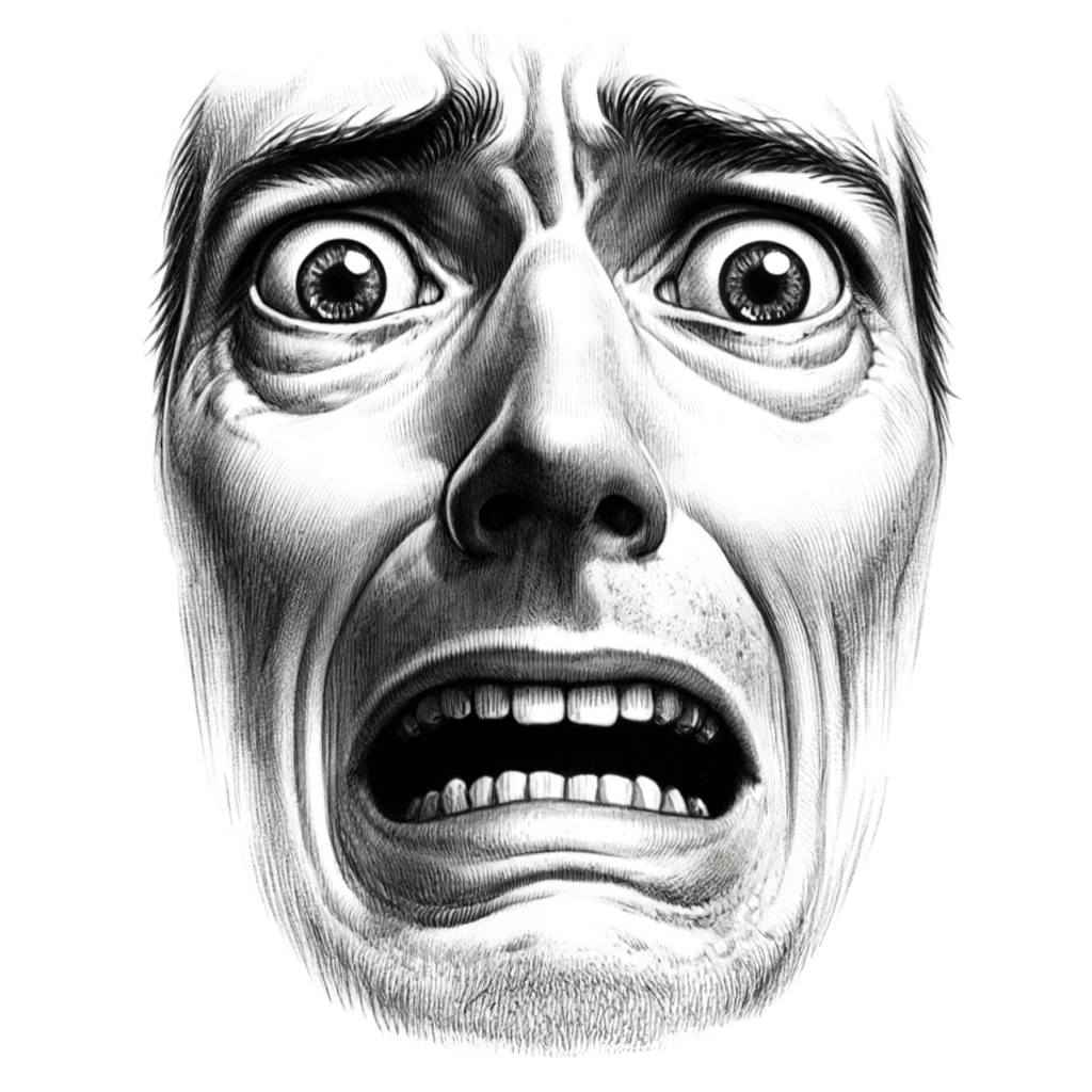 Ideas for Drawing Face Expressions: How To Draw Expressive Faces 6 fear facial expression example