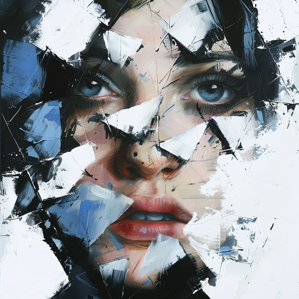 Creative Suffering Artwork Ideas to Express Deep Emotions 6 fragmented memories - female artist suffering artwork ideas