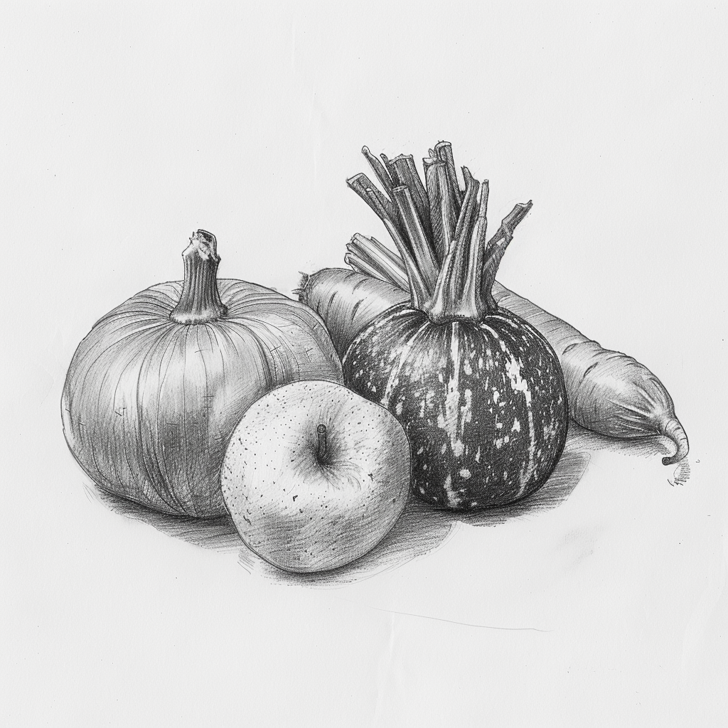 Here Are 14 Cool Object Drawing Ideas To Inspire You 6 object drawing fruit and vegetable still life