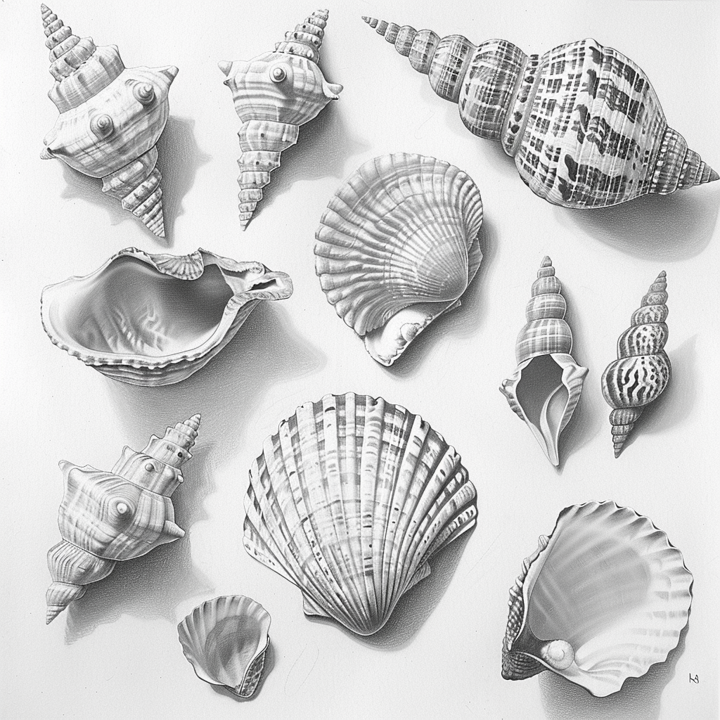 Here Are 14 Cool Object Drawing Ideas To Inspire You 7 object drawing sea shells