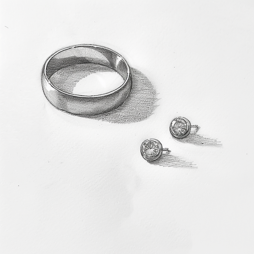 Here Are 14 Cool Object Drawing Ideas To Inspire You 10 pencil object drawing of wedding band and earrings