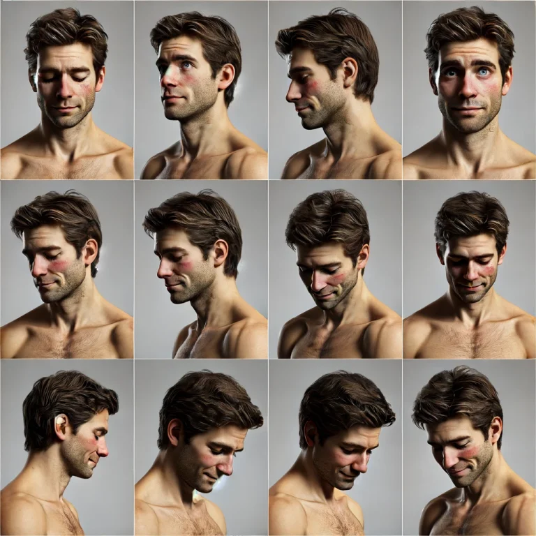 person looking down reference images