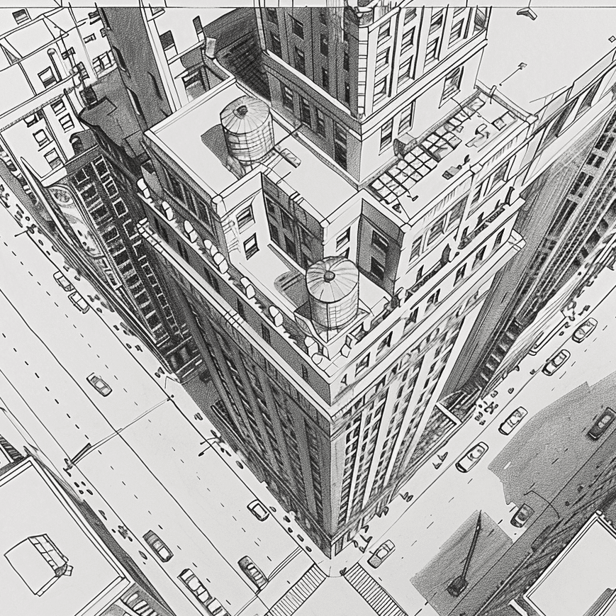 Master Three Point Perspective With This Step-by-Step Guide 14 tall building from a high view point for three point perspective