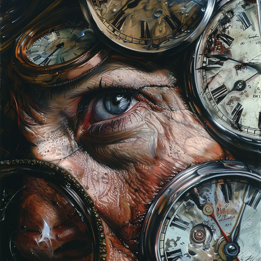 Creative Suffering Artwork Ideas to Express Deep Emotions 3 the weight of time - suffering art idea