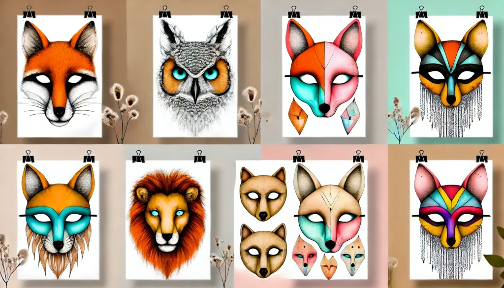 Over 30 Easy and Cool Aesthetic Drawing Ideas to Spark Creativity 1 Aesthetic Drawing Ideas animals masks 1