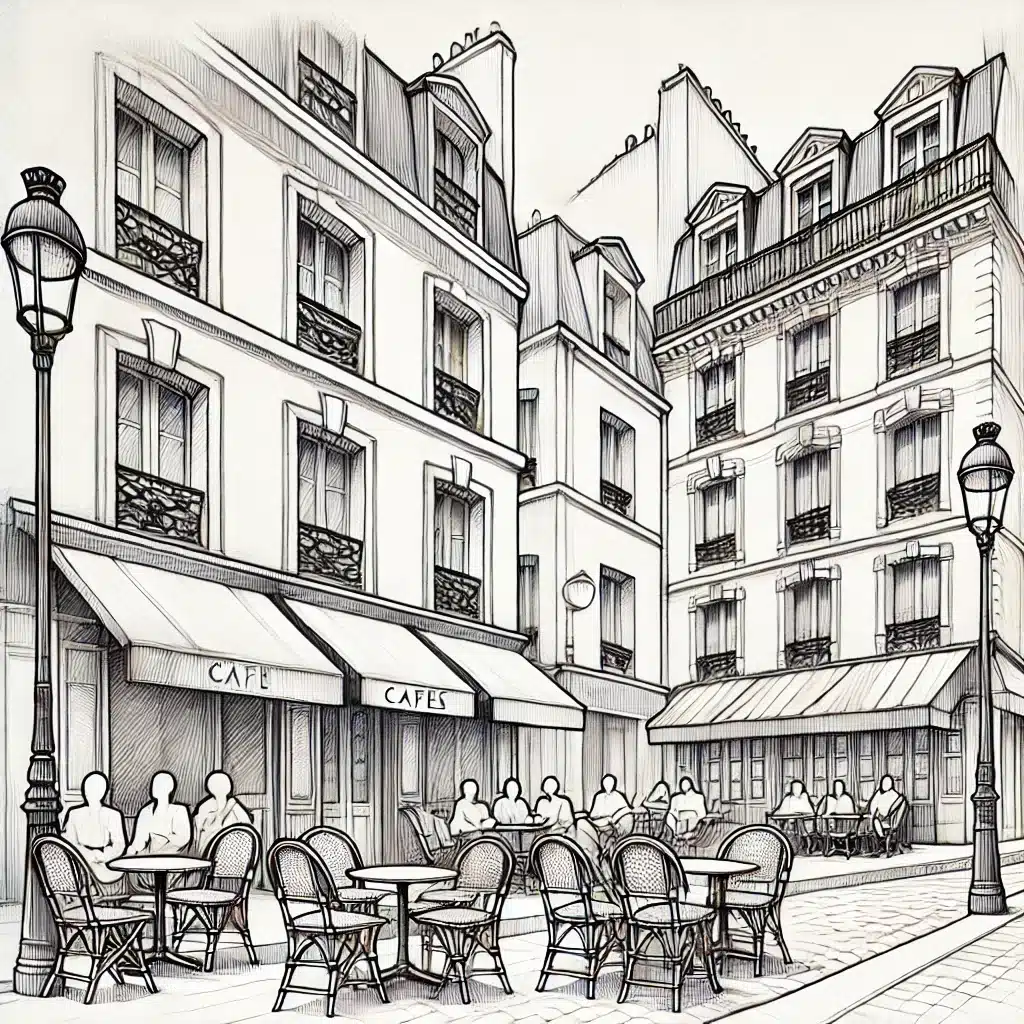 Over 30 Easy and Cool Aesthetic Drawing Ideas to Spark Creativity 11 Aesthetic Drawing Ideas of Paris street cafes