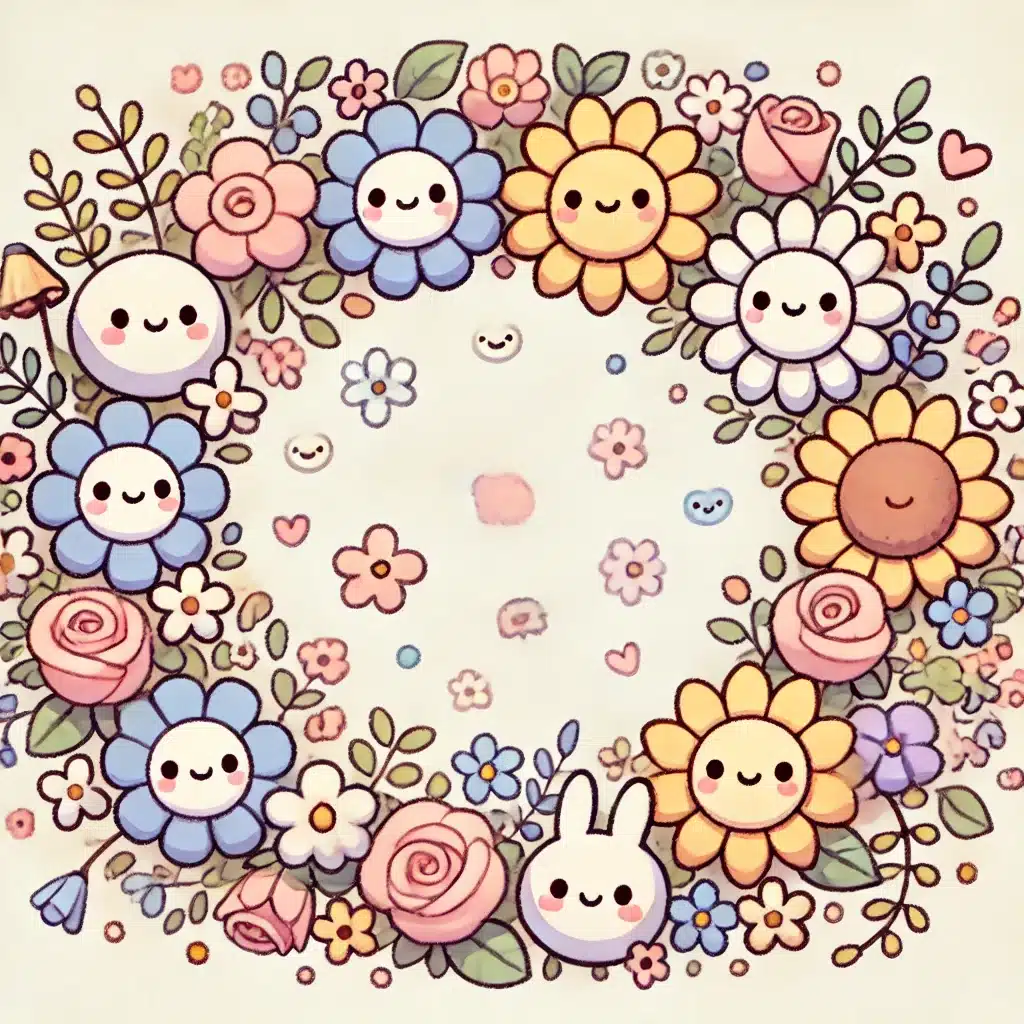 Over 30 Easy and Cool Aesthetic Drawing Ideas to Spark Creativity 14 aesthetic drawing idea of a floral wreath in a kawaii style