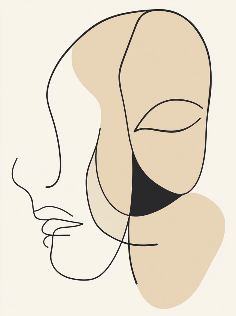 Simple Line Art Drawing Ideas: Easy Inspiration for All Artists 17 abstract face line art