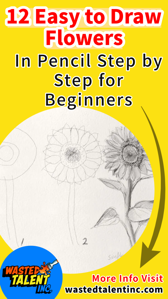 Simple Line Art Drawing Ideas: Easy Inspiration for All Artists 6 easy to draw flowers link to https://wastedtalentinc.com/easy-to-draw-flowers/