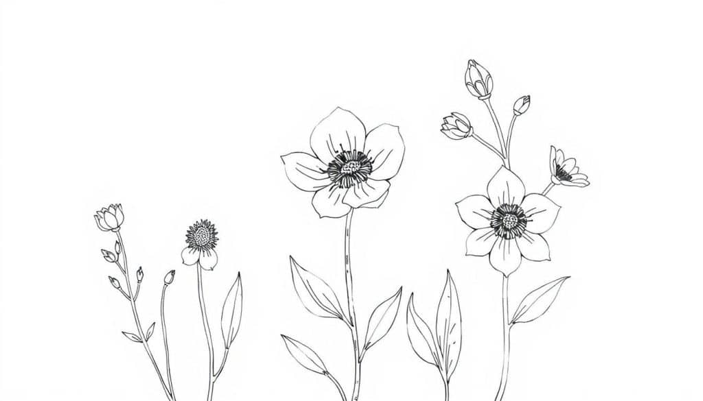 Simple Line Art Drawing Ideas: Easy Inspiration for All Artists 2 line art drawings of flowers