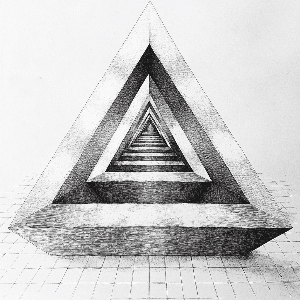 Over 30 Easy and Cool Aesthetic Drawing Ideas to Spark Creativity 17 impossible triangle optical illusion drawing