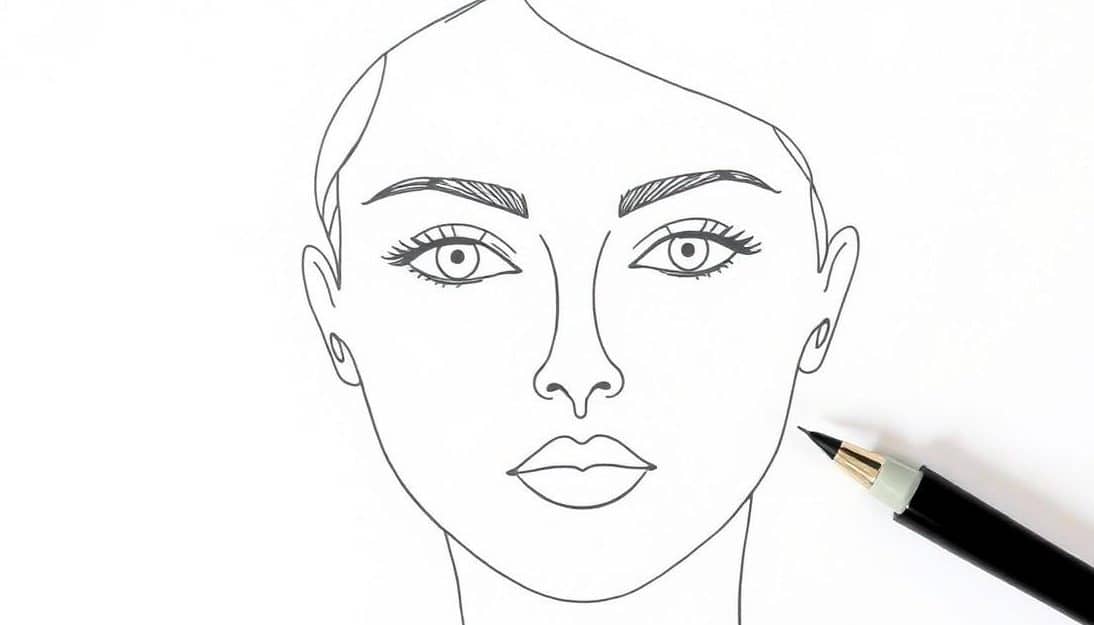 Simple Line Art Drawing Ideas: Easy Inspiration for All Artists 12 female portrait using line art drawing style
