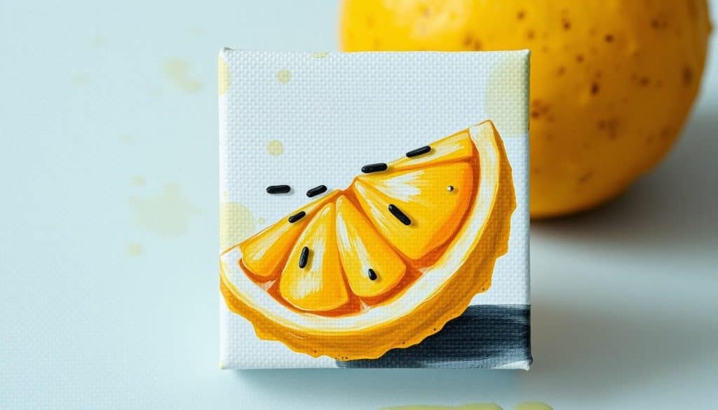 47 Easy Small Canvas Painting Ideas for Beginners 10 jackfruit fruit design mini canvas paintings
