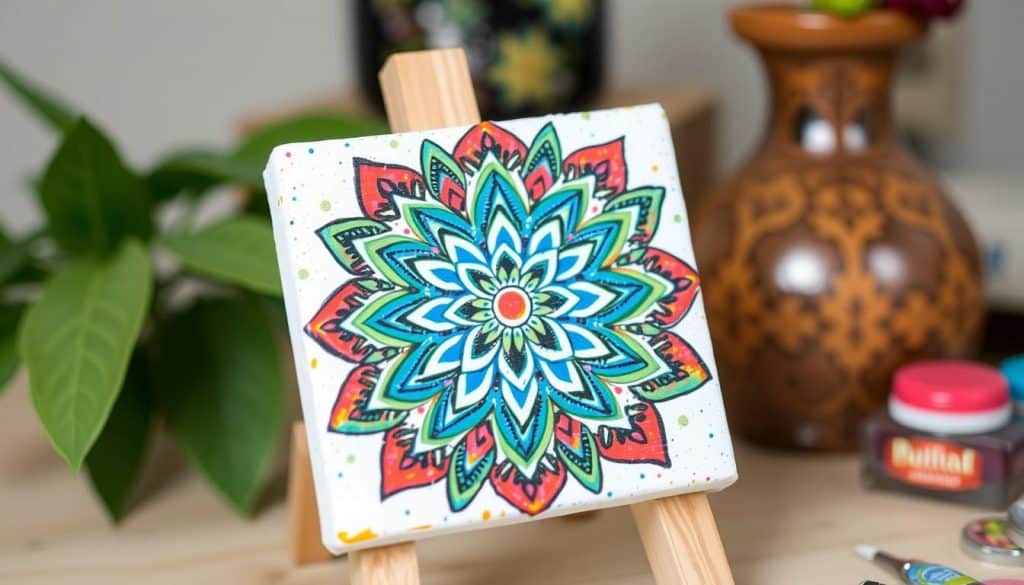 47 Easy Small Canvas Painting Ideas for Beginners 3 mandala design mini canvas painting