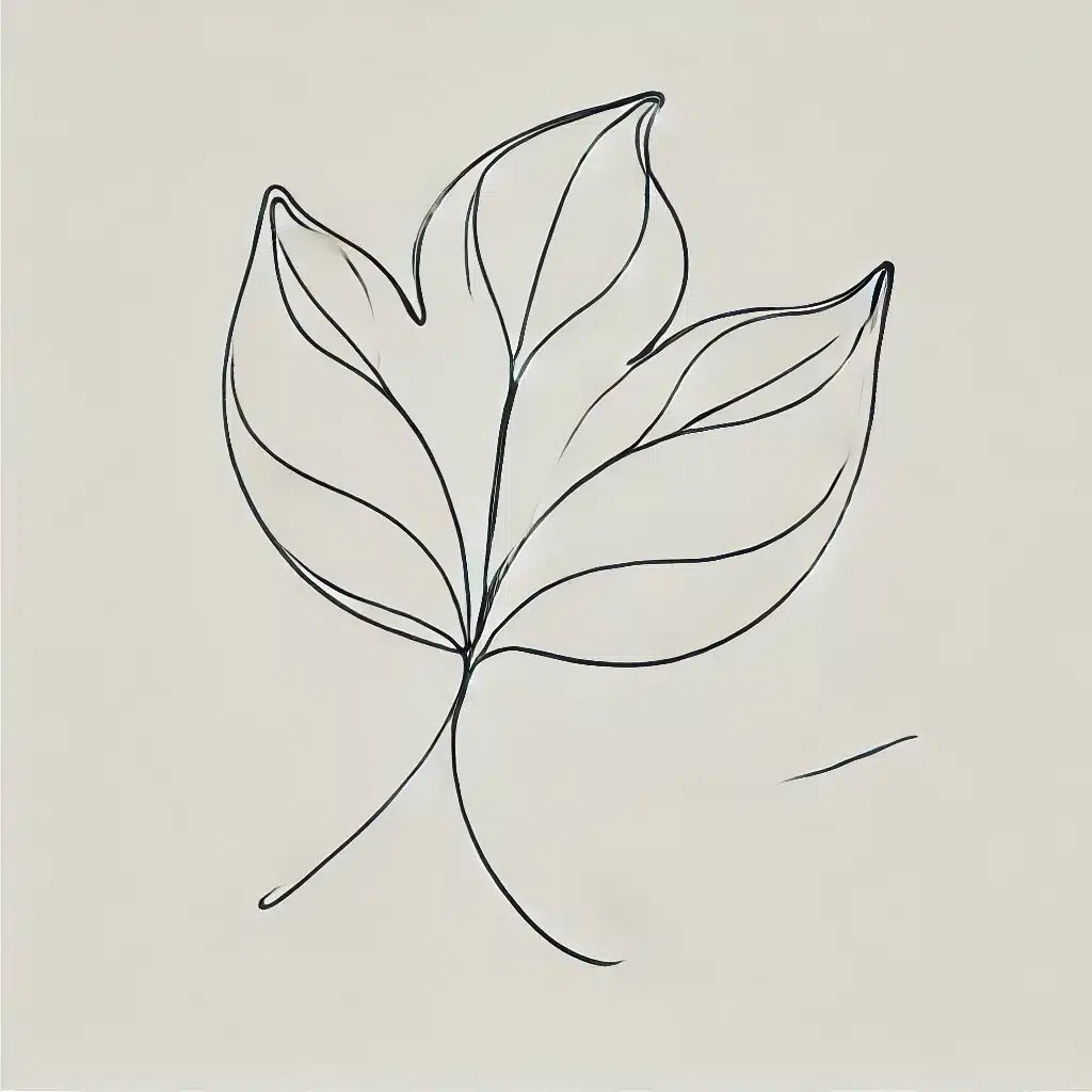 Simple Line Art Drawing Ideas: Easy Inspiration for All Artists 20 minimalist continuous line drawing of a leaf