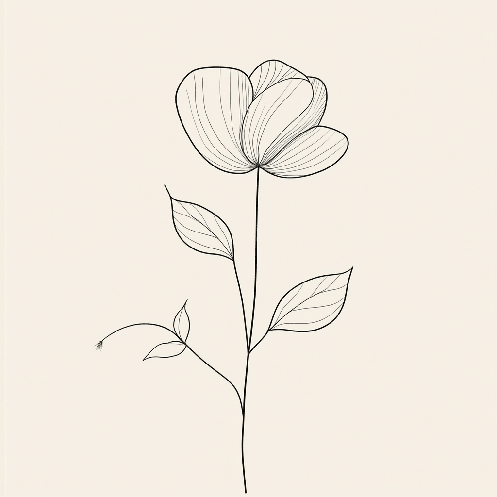 Simple Line Art Drawing Ideas: Easy Inspiration for All Artists 5 minimalist flower line drawing