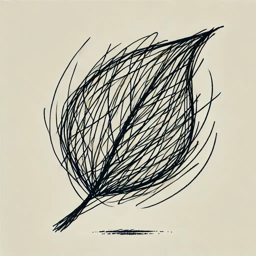 Simple Line Art Drawing Ideas: Easy Inspiration for All Artists 21 minimalist scribble drawing of a leaf